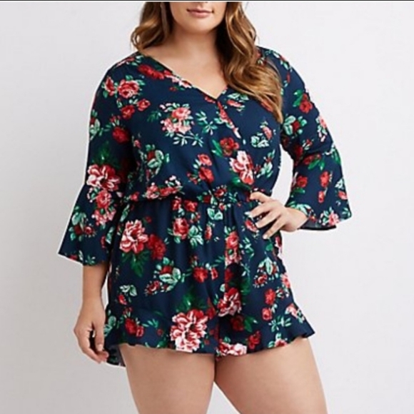 Charlotte Russe Floral Romper - Picture 1 of 2